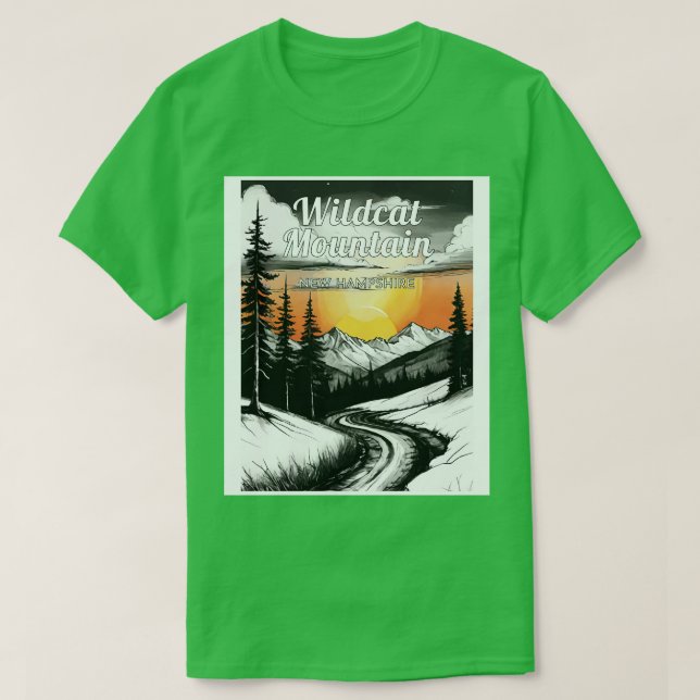 Camiseta Wildcat Mountain New hampshire usa ski 2 (Frente do Design)