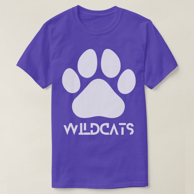 Camiseta Wildcats Paw Afastou Grunge Wildcats Prioridade (Frente do Design)