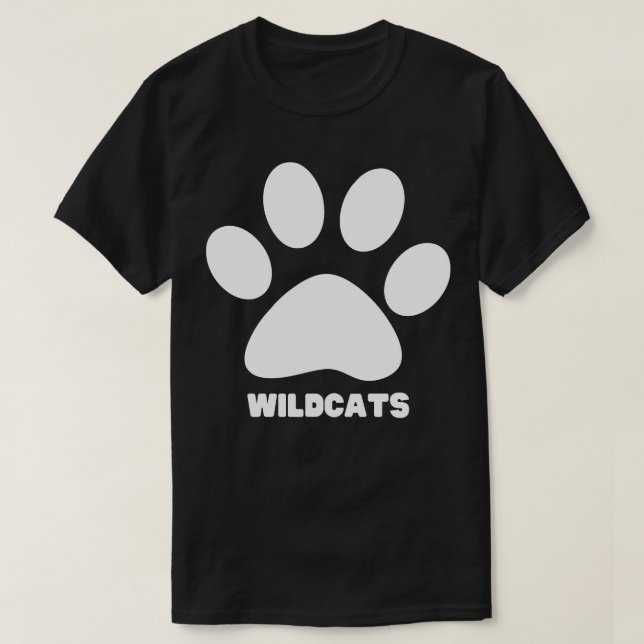 Camiseta Wildcats Paw Curva-se Grunge Wildcats Prioridade 9 (Frente do Design)
