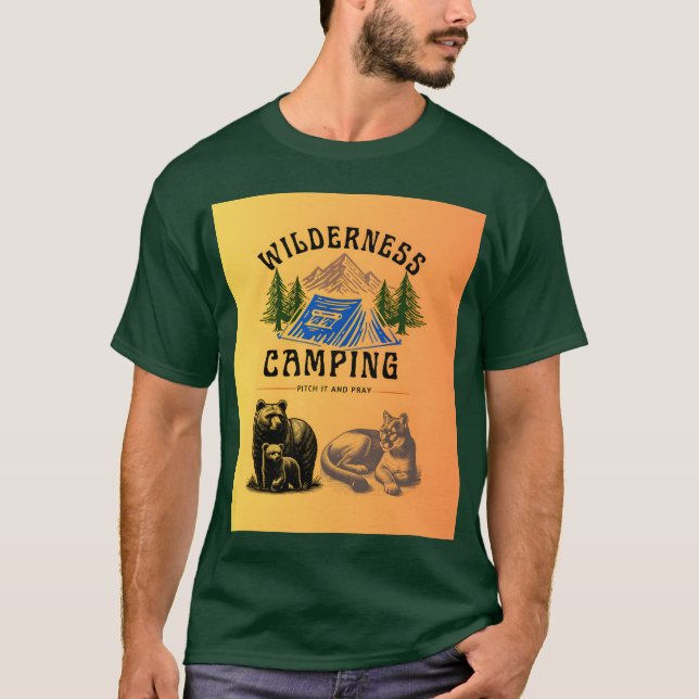 Camiseta Wilderness Camping Pitch It and Pray family (Frente)