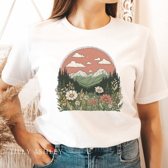 Camiseta Wildflower Park Daisies T-Shirt para Mulheres (Criador carregado)