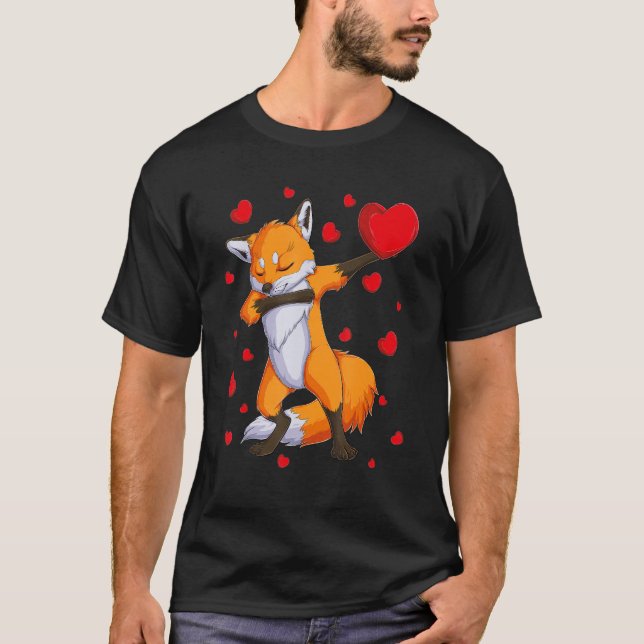Camiseta Wildlife Dab Animals Dabbing Fox Valentine's Day k (Frente)