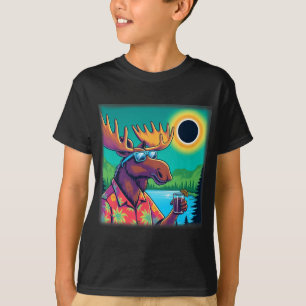 Camiseta Wildlife Moose Assistindo Eclipse Solar