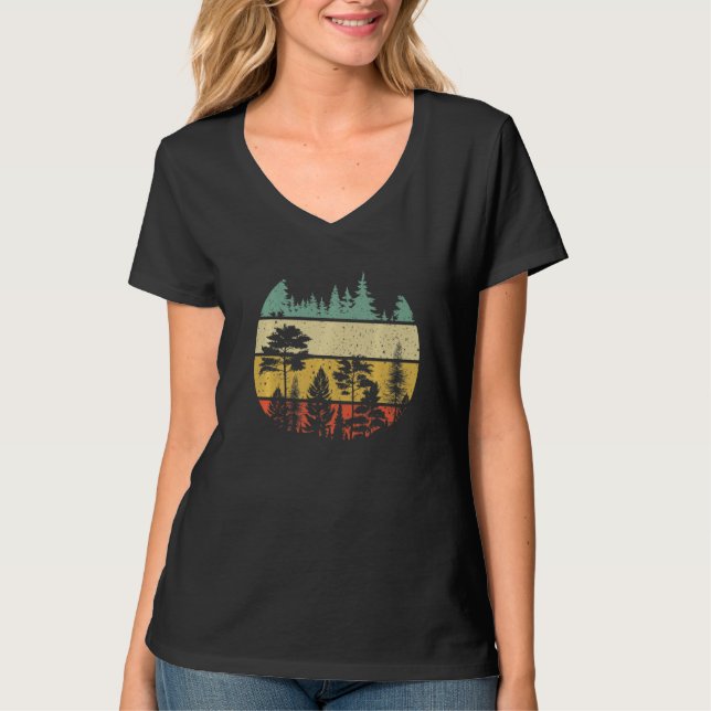 Camiseta Wildlife Trees  Outdoors Nature Retro Forest (Frente)