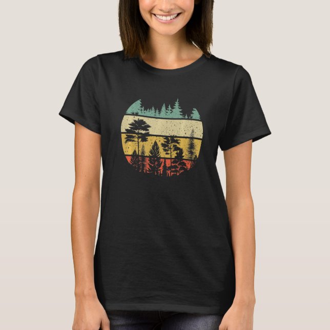 Camiseta Wildlife Trees  Outdoors Nature Retro Forest (Frente)