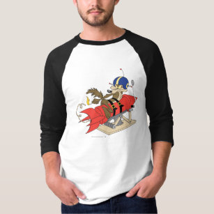 Camiseta Wile E. Coyote Lançando Foguete Vermelho