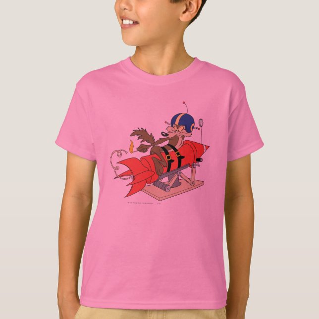 Camiseta Wile E. Coyote lançando o foguete vermelho (Frente)