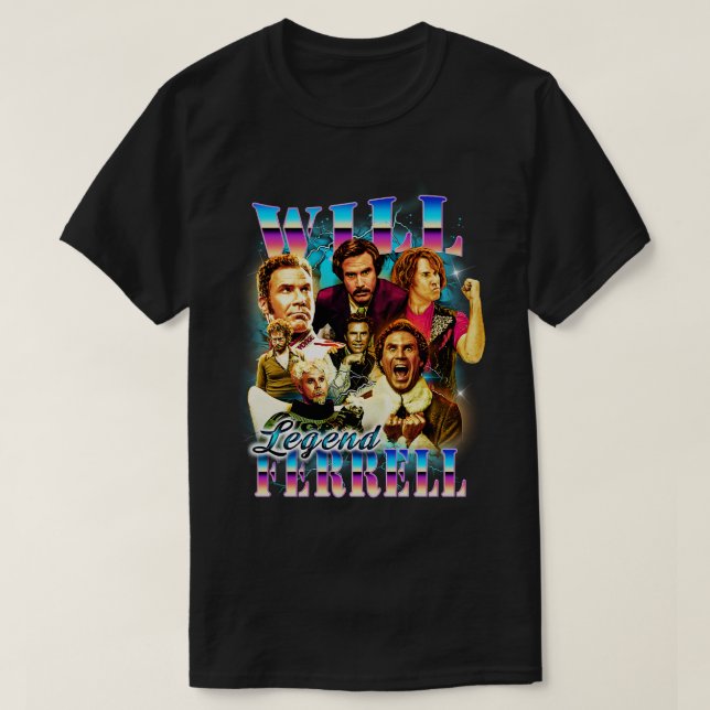 Camiseta Will Ferrell90s, estilo bootleg, design (Frente do Design)