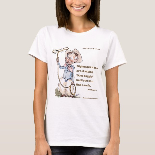 Camiseta Will Rogers & Citação Feminino (Frente)