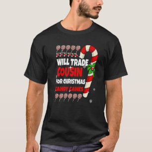 Camiseta Will Trade Primo para o Natal Candy Canes Boy Gi