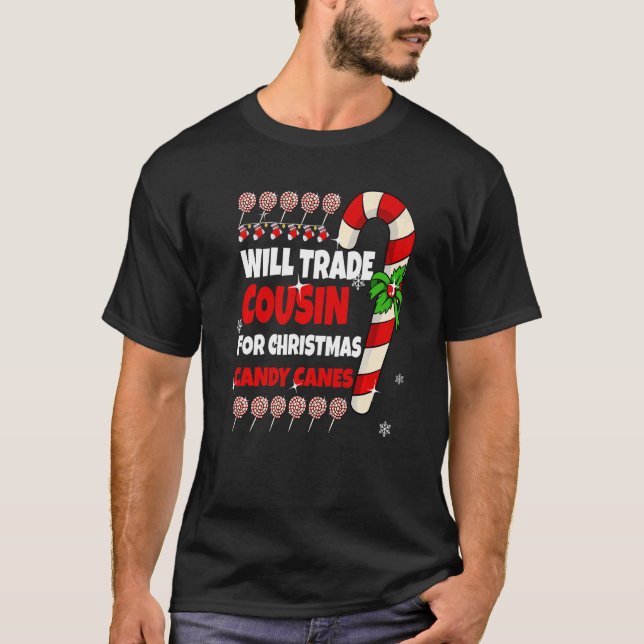 Camiseta Will Trade Primo para o Natal Candy Canes Boy Gi (Frente)