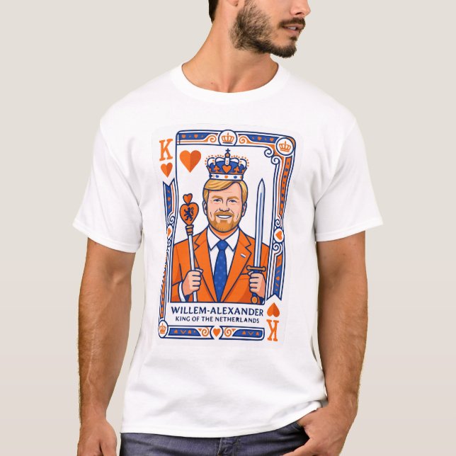 Camiseta Willem-Alexander Speelkaart - Hartenkoning Konings (Frente)