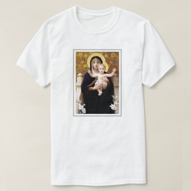 Camiseta William Bouguereau Virgin e Child (Frente do Design)