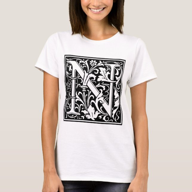 Camiseta William Morris Alphabet "N" (Frente)