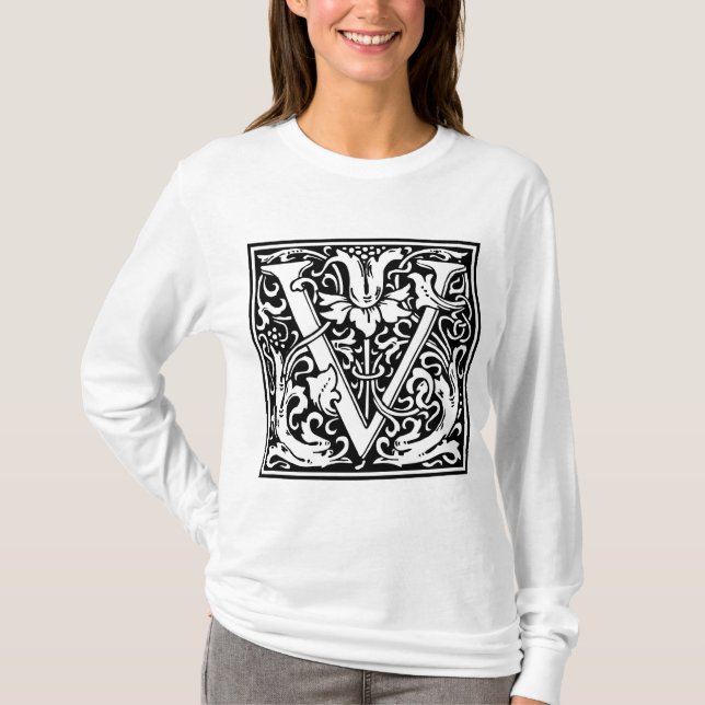 Camiseta William Morris Alphabet "V" (Frente)