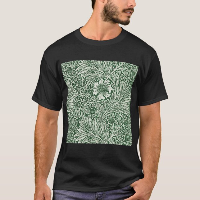 Camiseta william morris marigold verde floral flor (Frente)