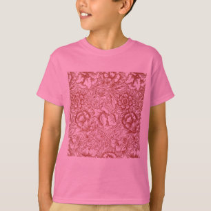 Camiseta William Morris Pink e Poppy Textile Patterno