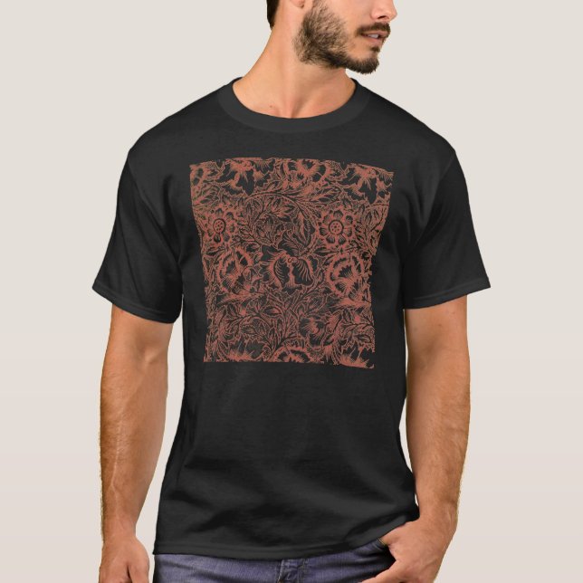 Camiseta William Morris Pink Poppy Floral Flor (Frente)