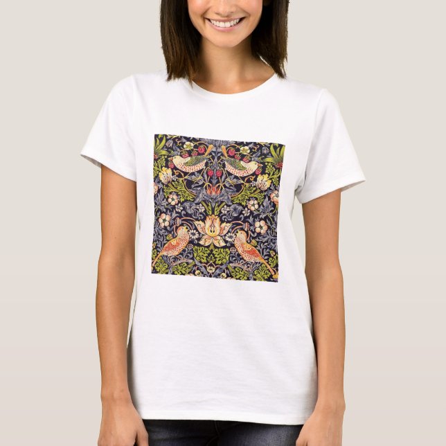 Camiseta William Morris Strawberry Thef Floral Art Nouveau (Frente)