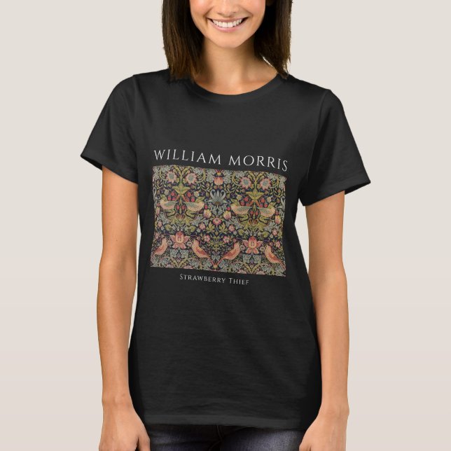 Camiseta William Morris Strawberry Thief t-shirt feminina (Frente)
