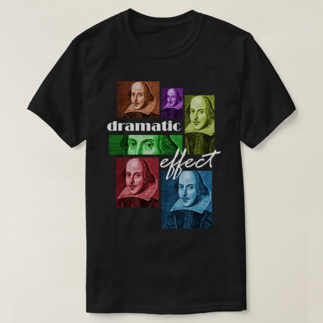 Camiseta William Shakespeare Efeito Dramático (Frente do Design)