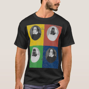 Camiseta William Shakespeare Face Máscara Retratos Quadrado