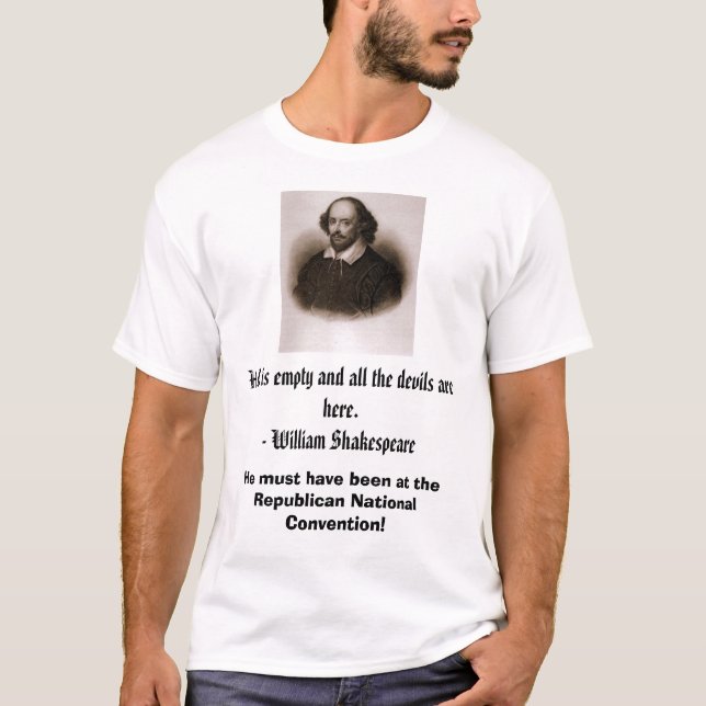 Camiseta William Shakespeare, inferno é vazio e todos os… (Frente)