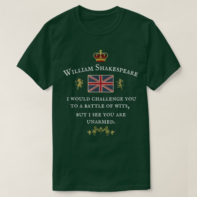 CAMISETA WILLIAM SHAKESPEARE , PROFESSOR DA ESCOLA INGLESA, (Frente do Design)