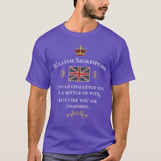 CAMISETA WILLIAM SHAKESPEARE PROFESSOR DE INGLÊS BANDEIRA B (Frente)