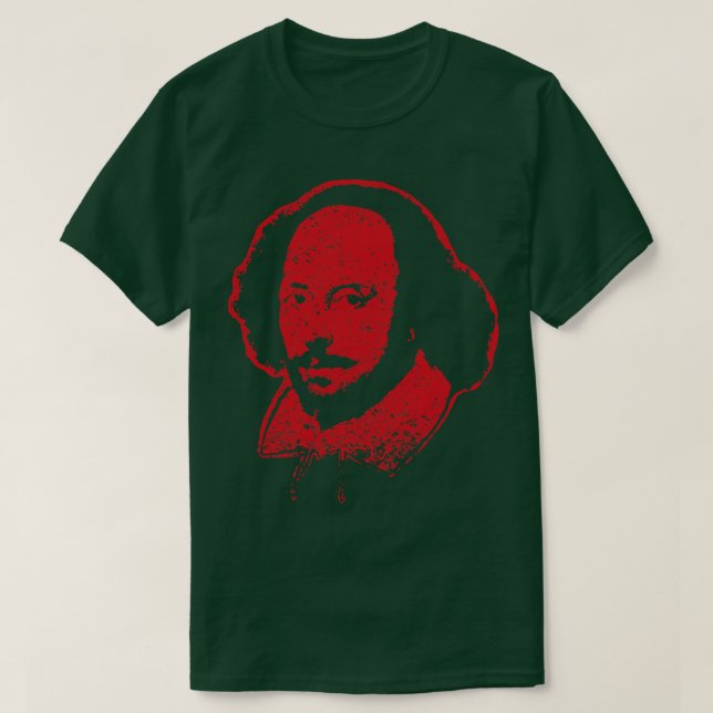 Camiseta William Shakespeare Red Minimale Art Earring Chand (Frente do Design)