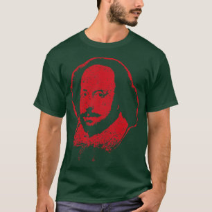 Camiseta William Shakespeare Red Minimale Art Earring Chand