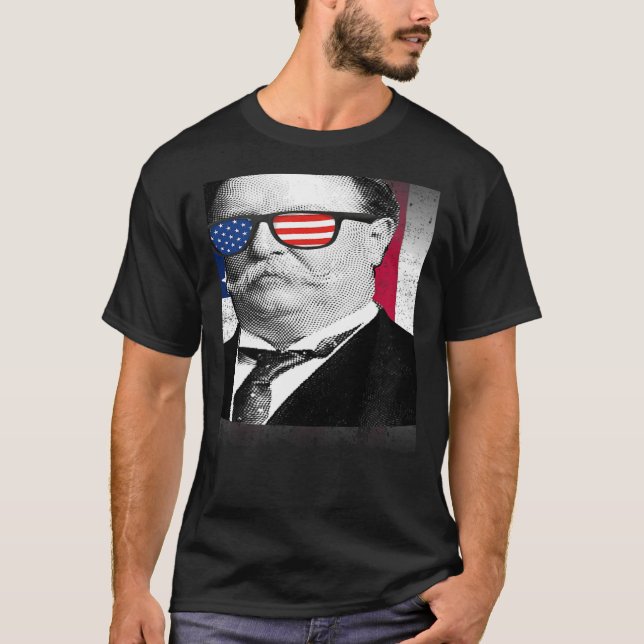Camiseta William Taft USA Flag Patriótico American Flag 4º (Frente)