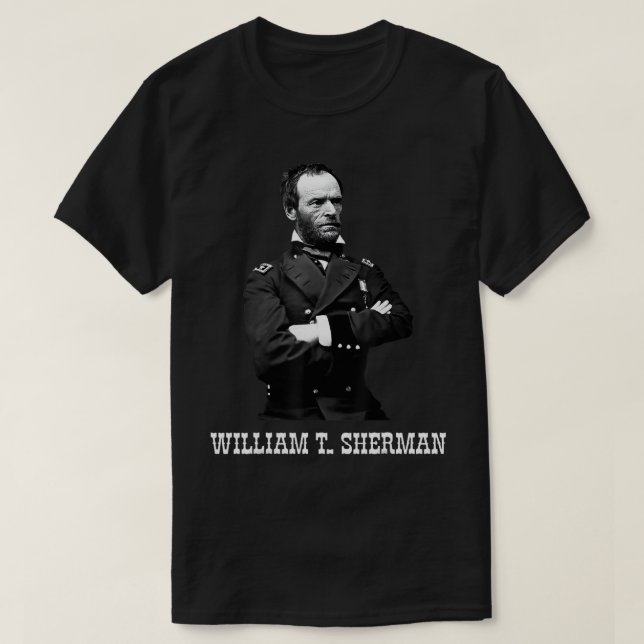 Camiseta William Tecumseh Sherman, Historiador da Guerra Ci (Frente do Design)
