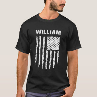 Camiseta William Us Flag Nomes Sobrenomes