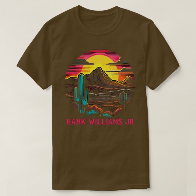 Camiseta Williams Jr Retro Style Country Fan Design (Frente do Design)