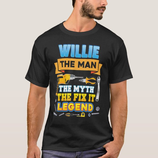 Camiseta Willie, O Homem, Arranja-O Lenda Dia Pai Mecha (Frente)