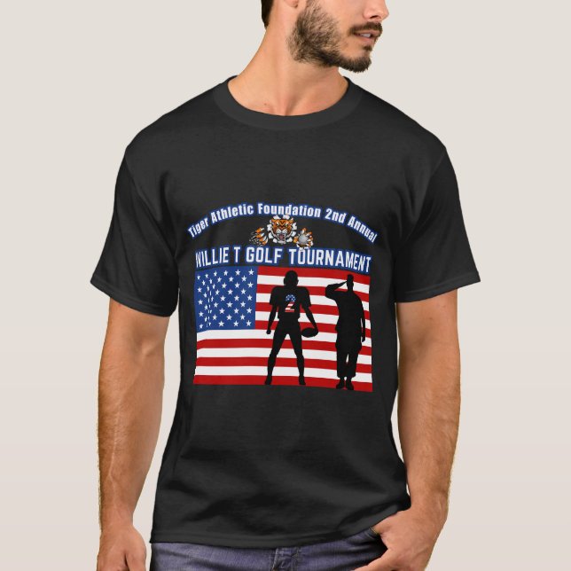 Camiseta Willie T Golf American Flag Tiger (Frente)