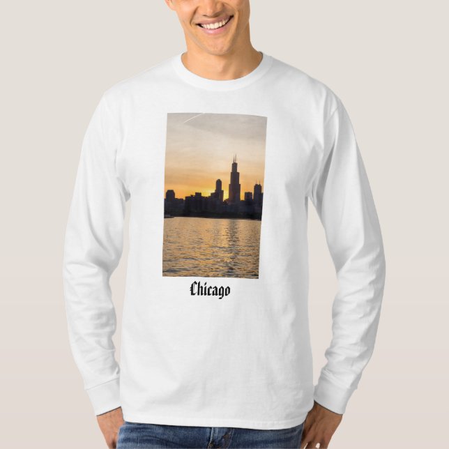 Camiseta Willis Tower Sunset Silhouette (Frente)