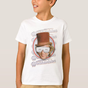 Camiseta Willy Wonka nos óculos de visão