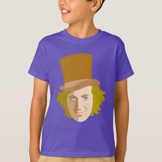 Camiseta Willy Wonka Stenciled Face Graphic (Frente)