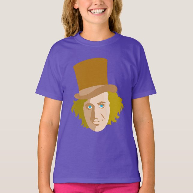 Camiseta Willy Wonka Stenciled Face Graphic (Frente)