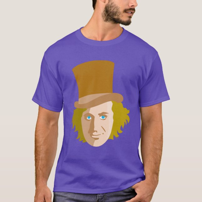 Camiseta Willy Wonka Stenciled Face Graphic (Frente)