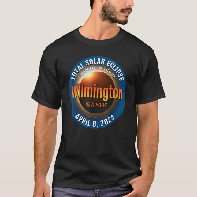 Camiseta Wilmington New York NY Total Eclipse Solar 2024 3 (Frente)