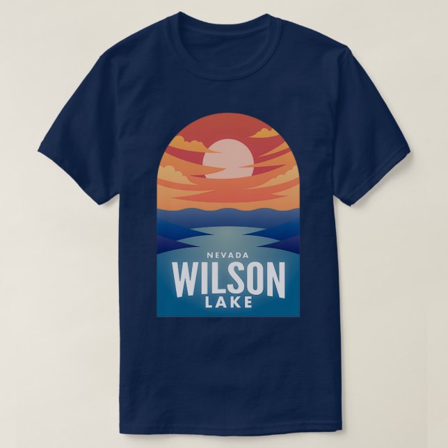 Camiseta Wilson Lake NV Retro Sunset (Frente do Design)