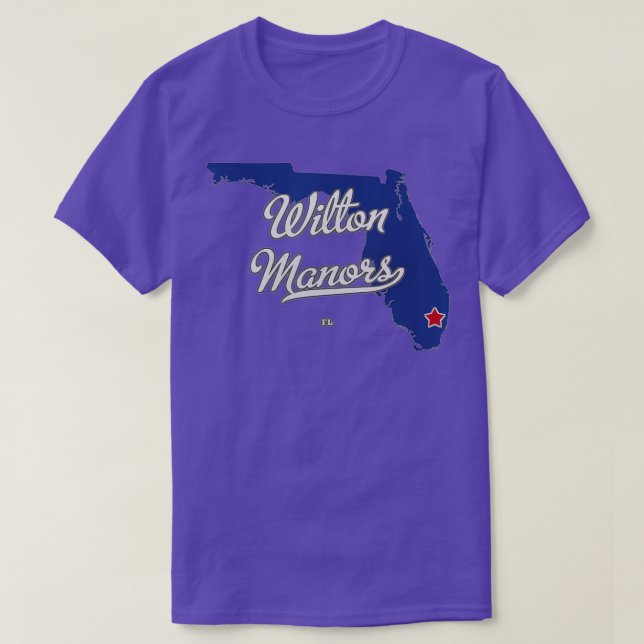 Camiseta Wilton Manors Florida FL Map (Frente do Design)