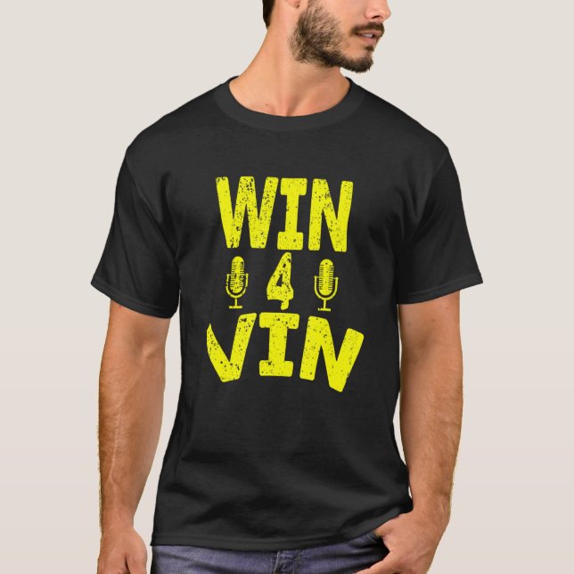 Camiseta Win for Vin Baseball Announcer Microphone (Frente)