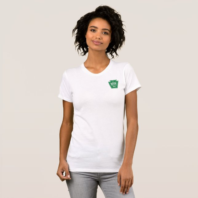 Camiseta WIN Logo Womens T-shirt w/ QR code on back (Frente Completa)