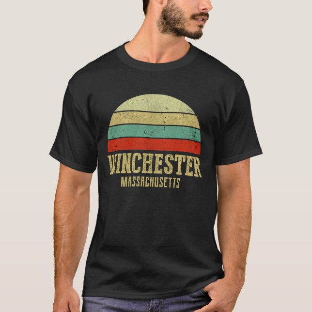 Camiseta WINCHESTER MASSACHUSETTS Vintage Retro Sunset (Frente)