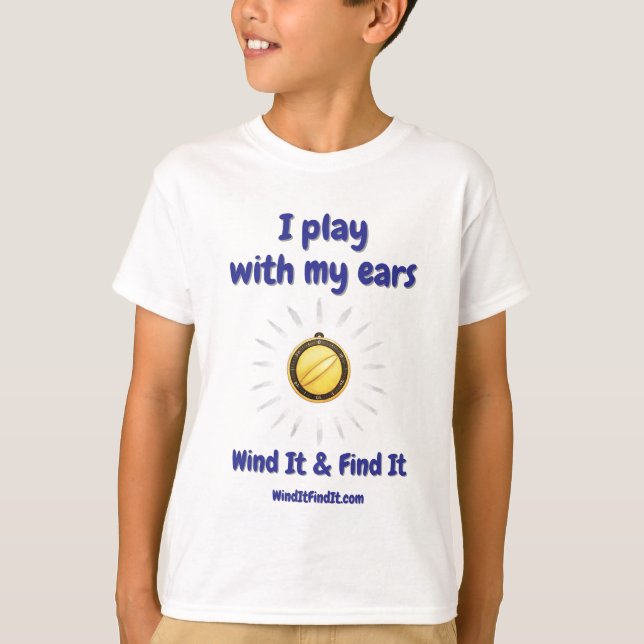 Camiseta Wind It & Find It™: ‘Brinco com Meus Ouvi (Frente)