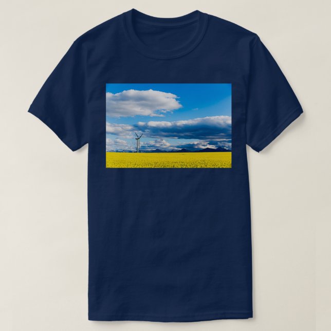 Camiseta Wind Turbine Renewable Energy Alberta Canadá (Frente do Design)